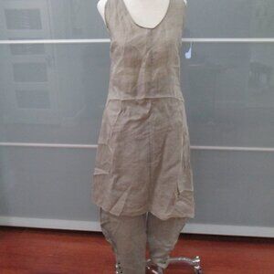 Sarah Pacini Oversized Pants and Tank Tunic Set Semi Sheer